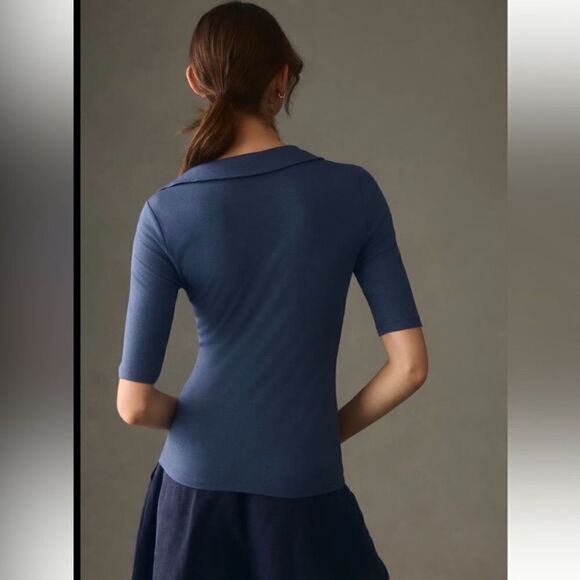 By Anthropologie Collared Square-Neck Tee - Picture 2 of 4